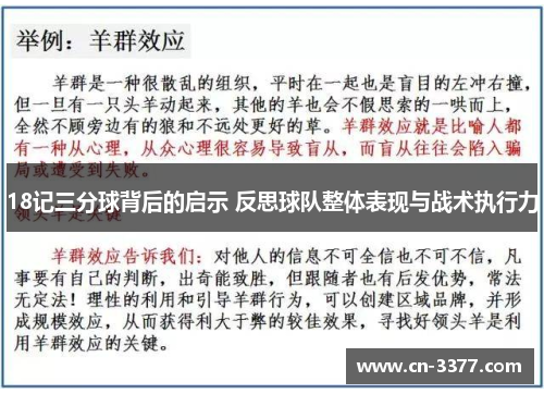 18记三分球背后的启示 反思球队整体表现与战术执行力